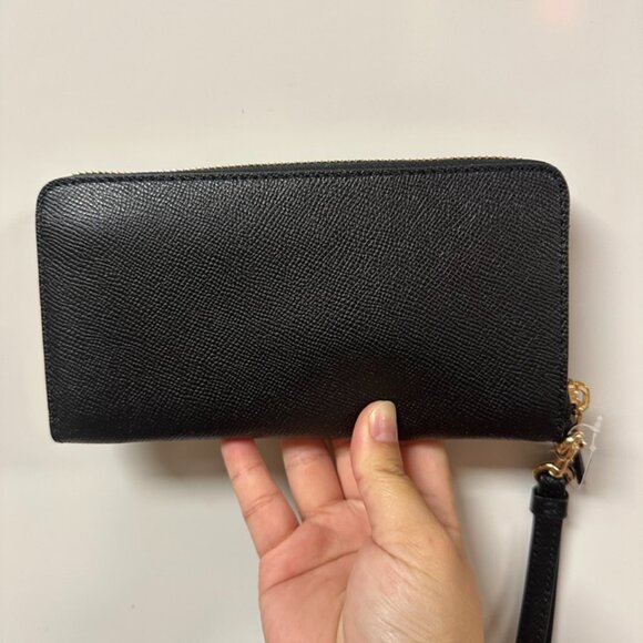 NWT!RARE! Coach F76971 Accordion Zip Wallet With Signature Canvas In Brown/Black - Picture 4 of 11